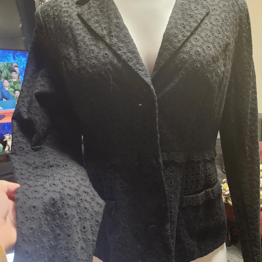CAbi - Elegant Black Eyelet Women's Jacket. NWOT - Picture 1 of 3